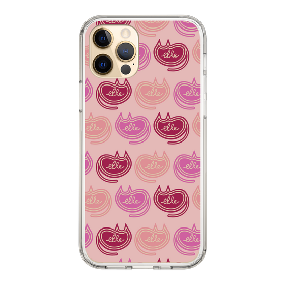 スリムプロテクションケース［ ELLE - Cat Pattern - ピンク ］
