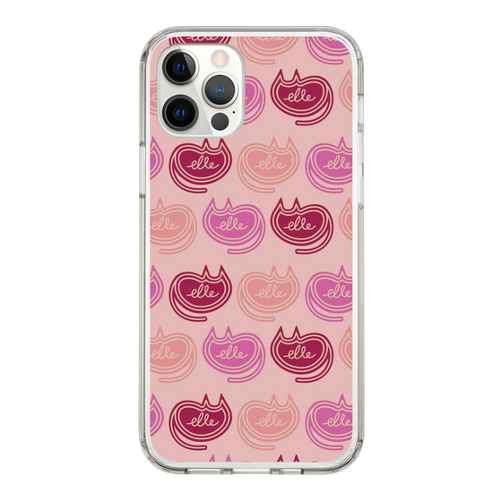 スリムプロテクションケース［ ELLE - Cat Pattern - ピンク ］