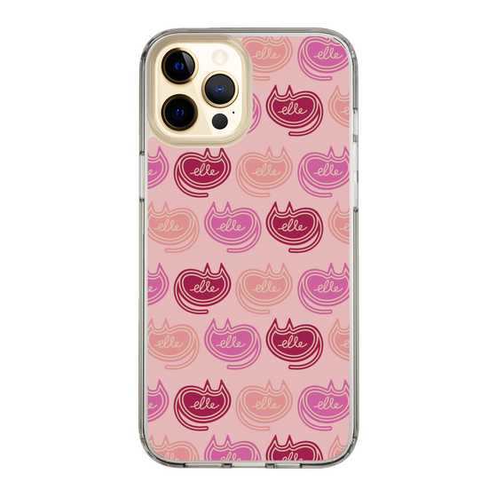 スリムプロテクションケース［ ELLE - Cat Pattern - ピンク ］