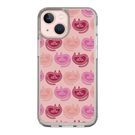 スリムプロテクションケース［ ELLE - Cat Pattern - ピンク ］