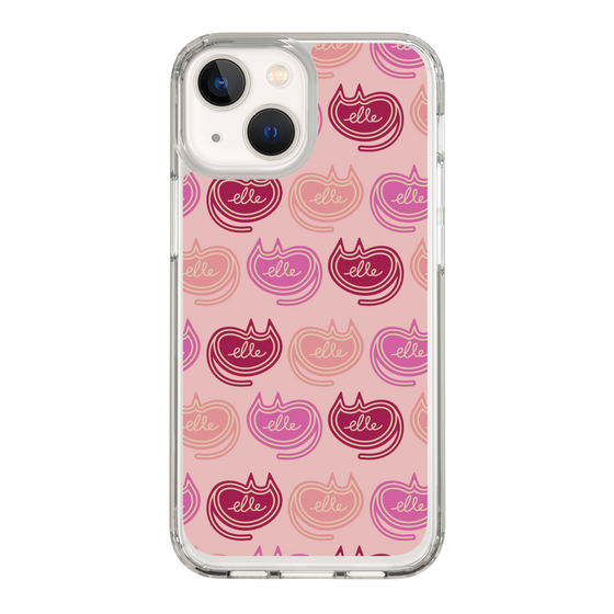スリムプロテクションケース［ ELLE - Cat Pattern - ピンク ］