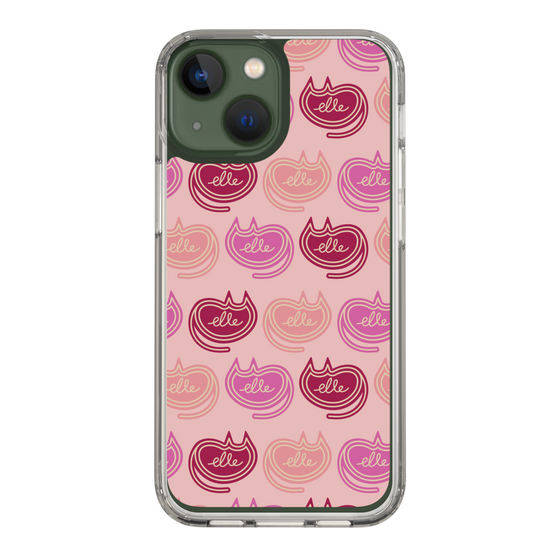 スリムプロテクションケース［ ELLE - Cat Pattern - ピンク ］