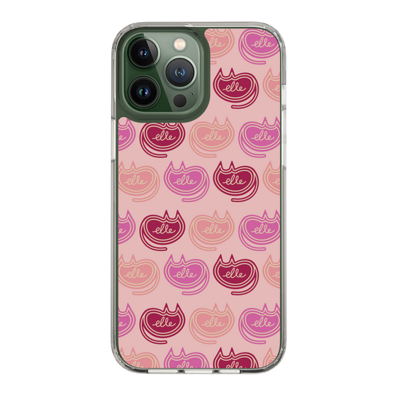 スリムプロテクションケース［ ELLE - Cat Pattern - ピンク ］
