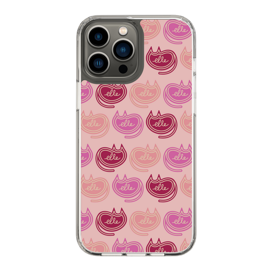 スリムプロテクションケース［ ELLE - Cat Pattern - ピンク ］