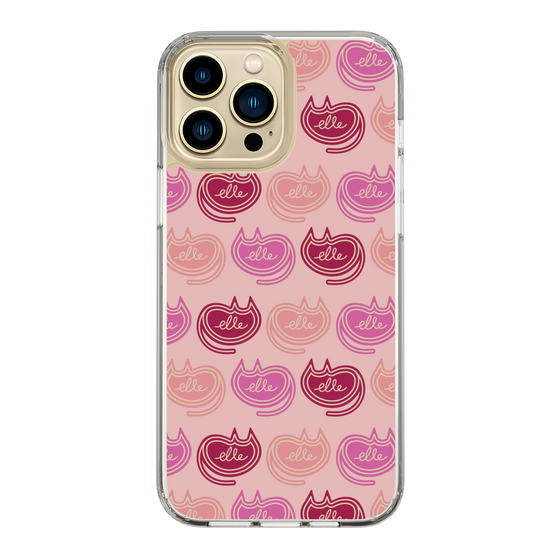 スリムプロテクションケース［ ELLE - Cat Pattern - ピンク ］