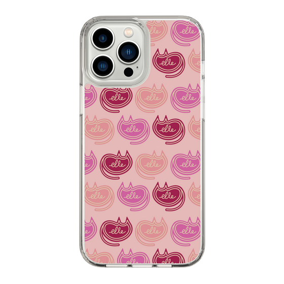 スリムプロテクションケース［ ELLE - Cat Pattern - ピンク ］