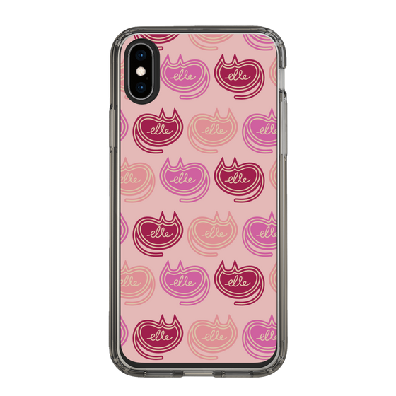 スリムプロテクションケース［ ELLE - Cat Pattern - ピンク ］