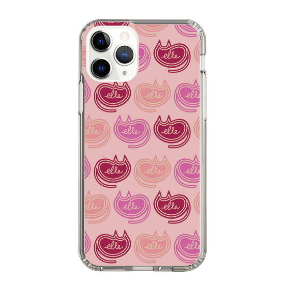 スリムプロテクションケース［ ELLE - Cat Pattern - ピンク ］