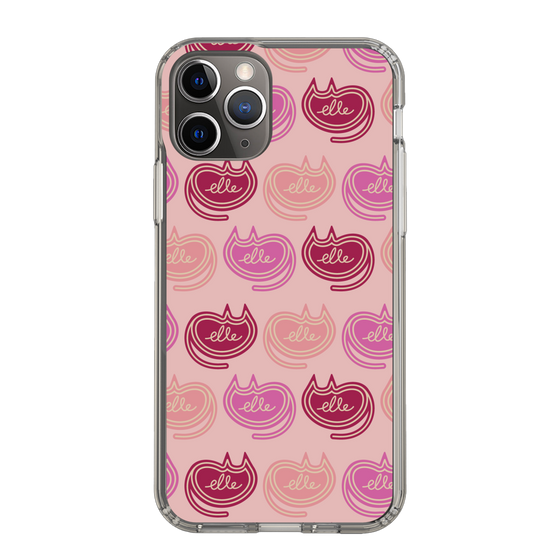 スリムプロテクションケース［ ELLE - Cat Pattern - ピンク ］