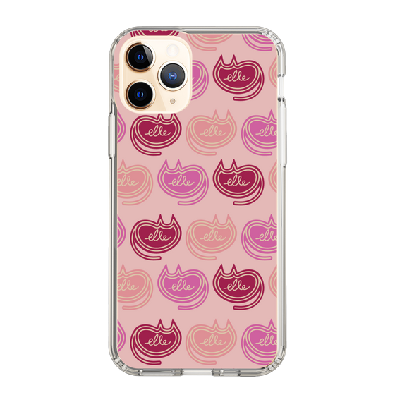 スリムプロテクションケース［ ELLE - Cat Pattern - ピンク ］
