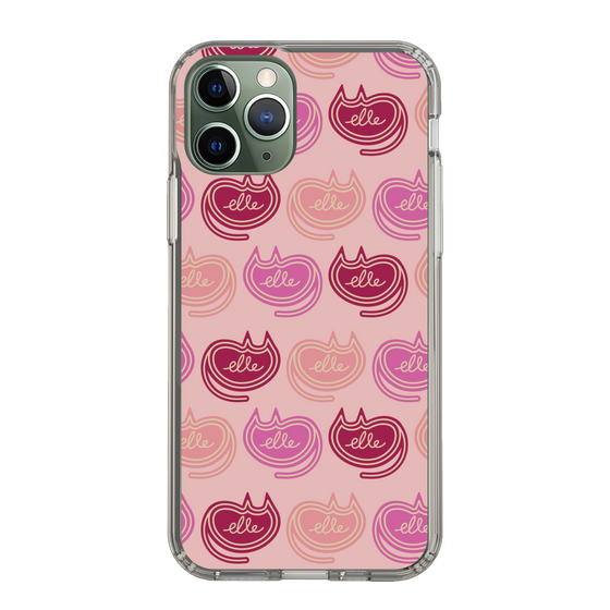 スリムプロテクションケース［ ELLE - Cat Pattern - ピンク ］