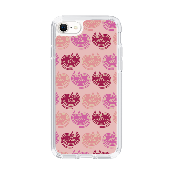 スリムプロテクションケース［ ELLE - Cat Pattern - ピンク ］