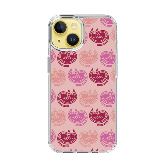 スリムプロテクションケース［ ELLE - Cat Pattern - ピンク ］