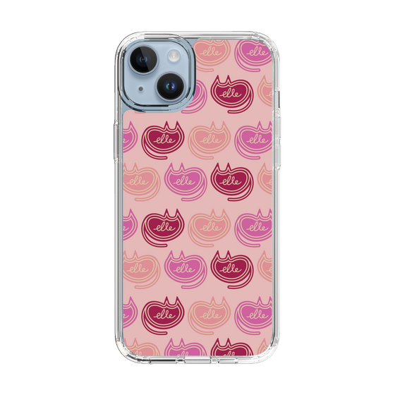 スリムプロテクションケース［ ELLE - Cat Pattern - ピンク ］