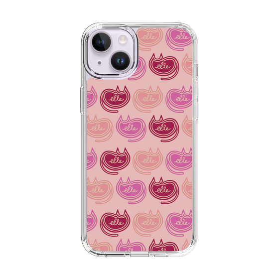 スリムプロテクションケース［ ELLE - Cat Pattern - ピンク ］