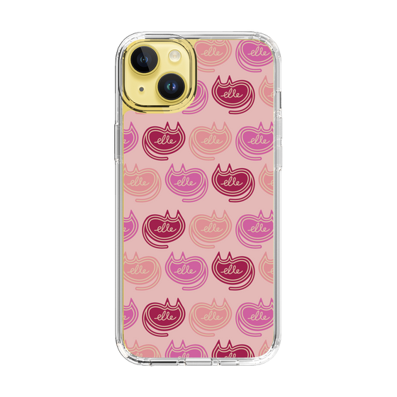 スリムプロテクションケース［ ELLE - Cat Pattern - ピンク ］