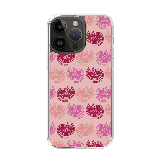 スリムプロテクションケース［ ELLE - Cat Pattern - ピンク ］