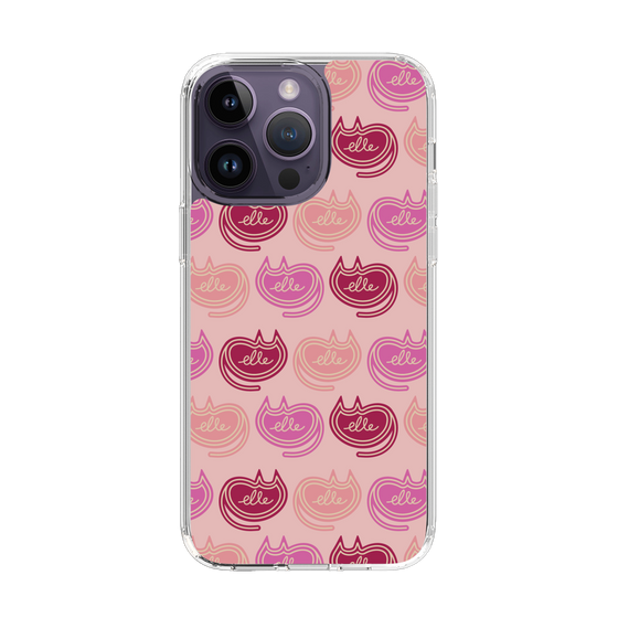 スリムプロテクションケース［ ELLE - Cat Pattern - ピンク ］