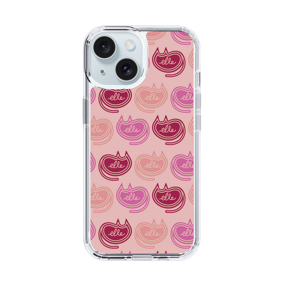 スリムプロテクションケース［ ELLE - Cat Pattern - ピンク ］