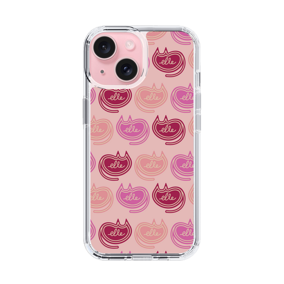 スリムプロテクションケース［ ELLE - Cat Pattern - ピンク ］