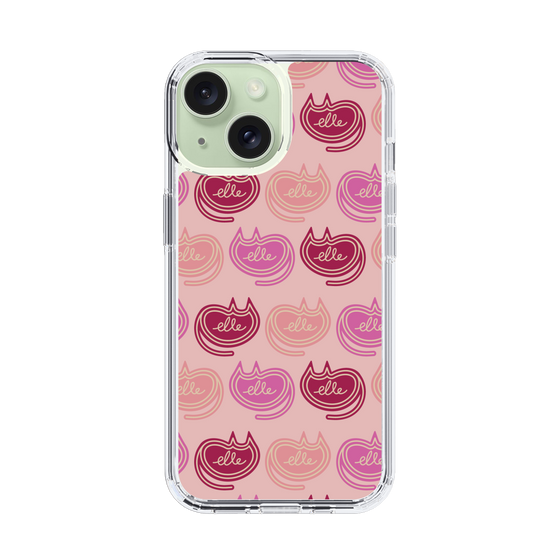 スリムプロテクションケース［ ELLE - Cat Pattern - ピンク ］