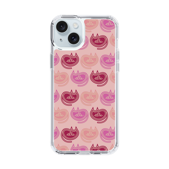 スリムプロテクションケース［ ELLE - Cat Pattern - ピンク ］