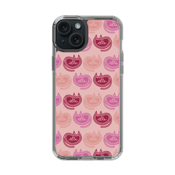 スリムプロテクションケース［ ELLE - Cat Pattern - ピンク ］