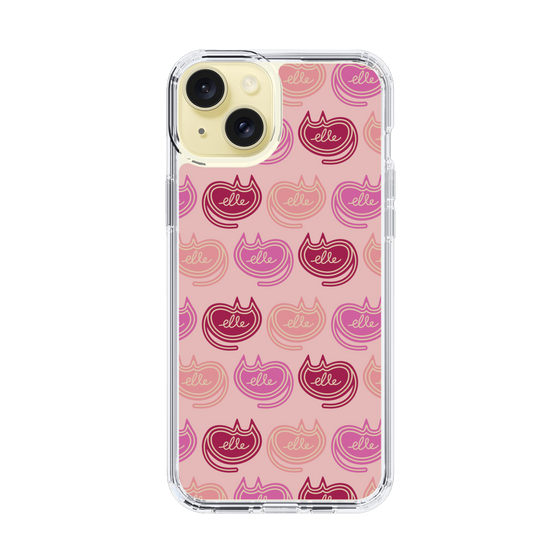 スリムプロテクションケース［ ELLE - Cat Pattern - ピンク ］
