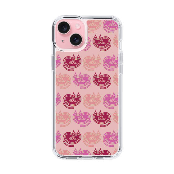 スリムプロテクションケース［ ELLE - Cat Pattern - ピンク ］