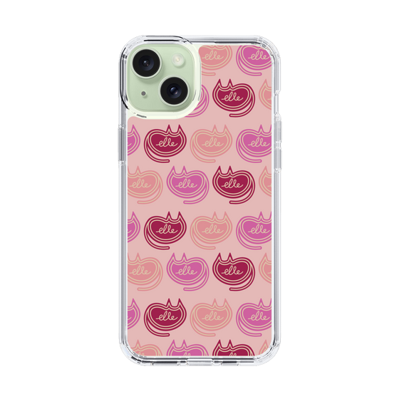 スリムプロテクションケース［ ELLE - Cat Pattern - ピンク ］