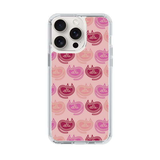 スリムプロテクションケース［ ELLE - Cat Pattern - ピンク ］