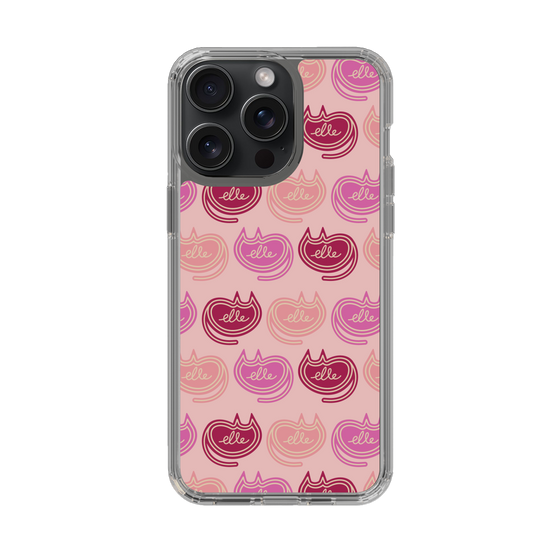 スリムプロテクションケース［ ELLE - Cat Pattern - ピンク ］