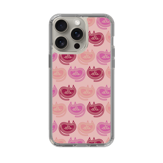 スリムプロテクションケース［ ELLE - Cat Pattern - ピンク ］