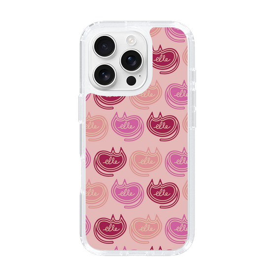スリムプロテクションケース［ ELLE - Cat Pattern - ピンク ］