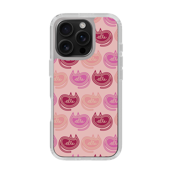 スリムプロテクションケース［ ELLE - Cat Pattern - ピンク ］