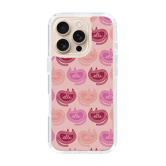 スリムプロテクションケース［ ELLE - Cat Pattern - ピンク ］