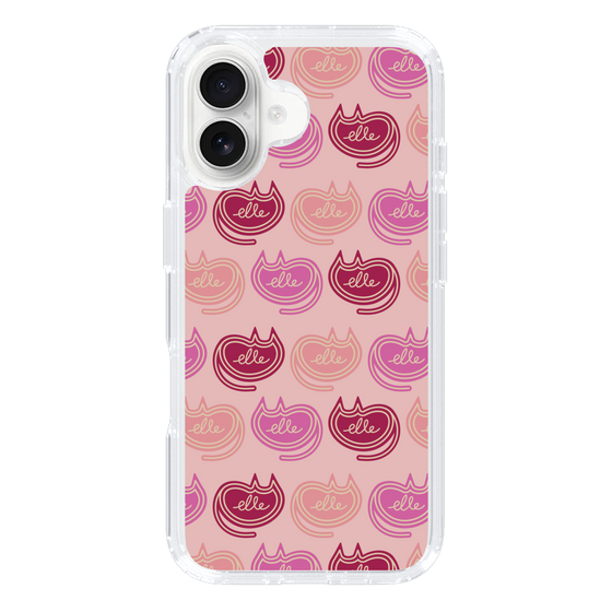 スリムプロテクションケース［ ELLE - Cat Pattern - ピンク ］