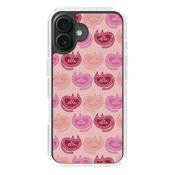 スリムプロテクションケース［ ELLE - Cat Pattern - ピンク ］
