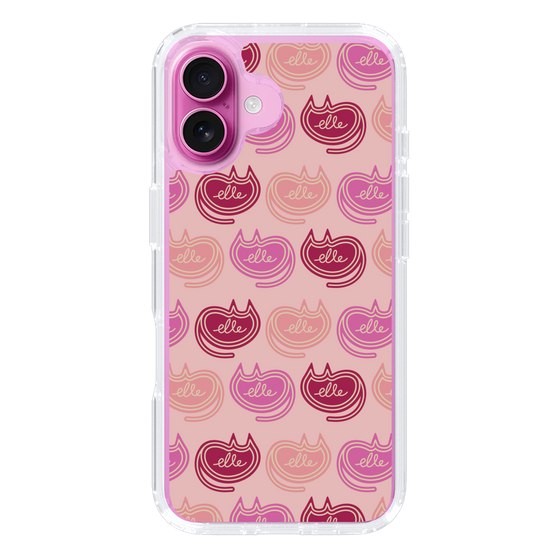 スリムプロテクションケース［ ELLE - Cat Pattern - ピンク ］
