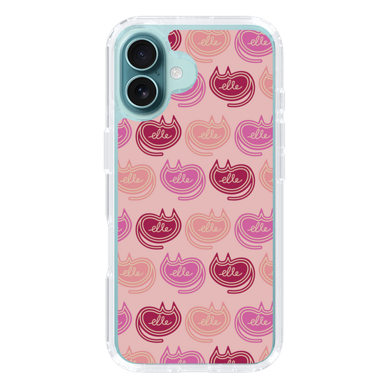スリムプロテクションケース［ ELLE - Cat Pattern - ピンク ］