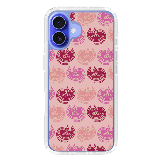スリムプロテクションケース［ ELLE - Cat Pattern - ピンク ］