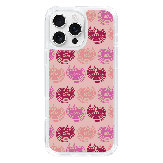 スリムプロテクションケース［ ELLE - Cat Pattern - ピンク ］