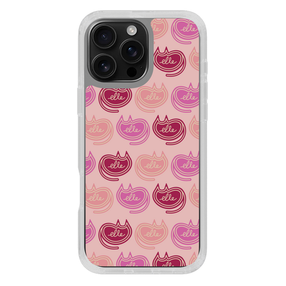 スリムプロテクションケース［ ELLE - Cat Pattern - ピンク ］