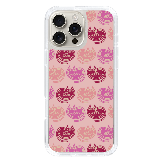 スリムプロテクションケース［ ELLE - Cat Pattern - ピンク ］