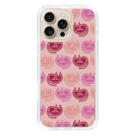 スリムプロテクションケース［ ELLE - Cat Pattern - ピンク ］