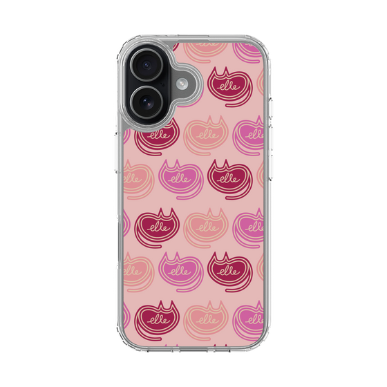 スリムプロテクションケース［ ELLE - Cat Pattern - ピンク ］