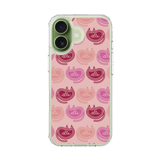 スリムプロテクションケース［ ELLE - Cat Pattern - ピンク ］