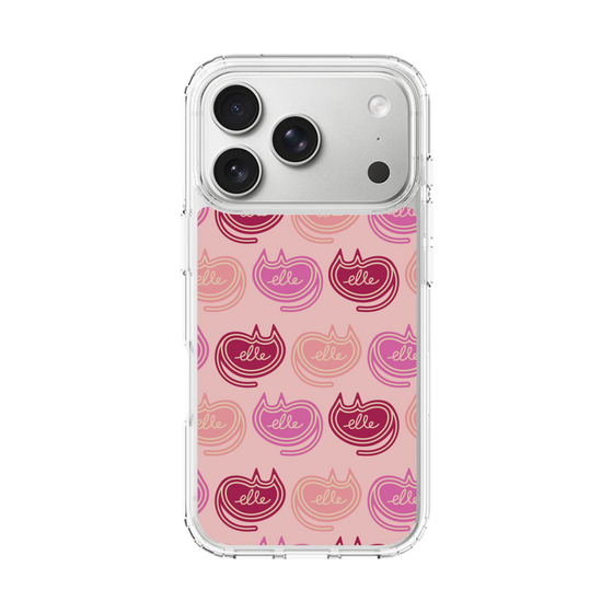 スリムプロテクションケース［ ELLE - Cat Pattern - ピンク ］
