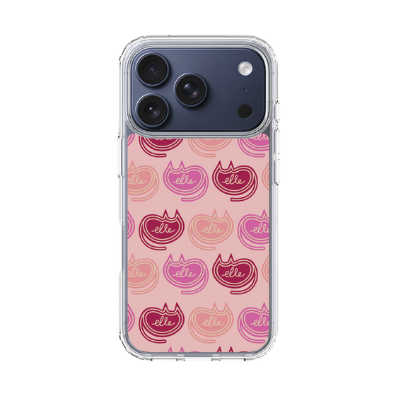 スリムプロテクションケース［ ELLE - Cat Pattern - ピンク ］