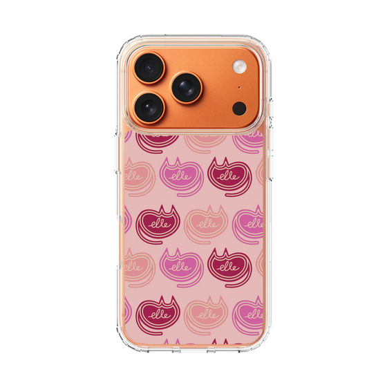 スリムプロテクションケース［ ELLE - Cat Pattern - ピンク ］